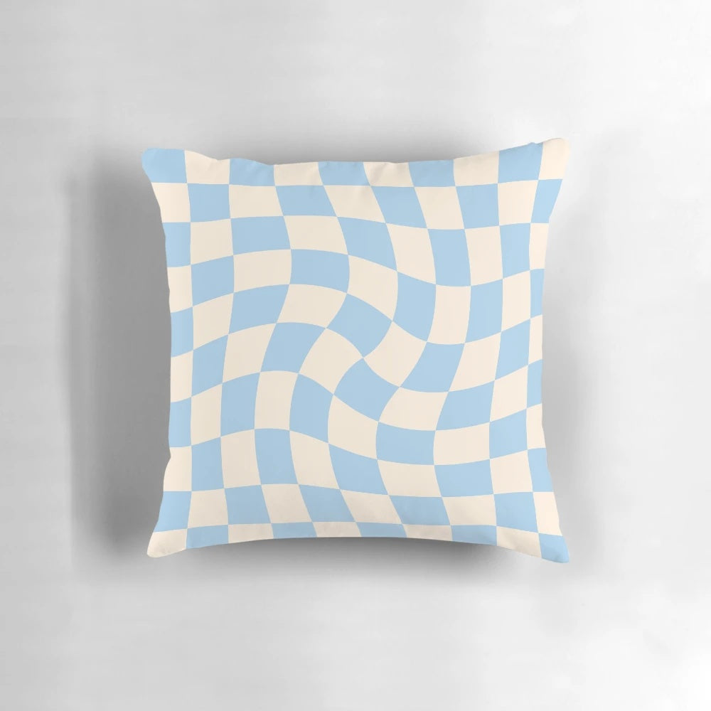 Cozy blue twist accent pillow for nursery and bedroom
