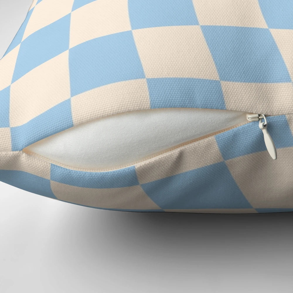 Cozy blue twist accent pillow for nursery and bedroom