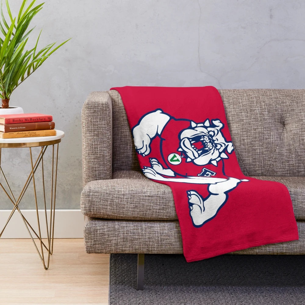 Plush blanket with sports team logo design