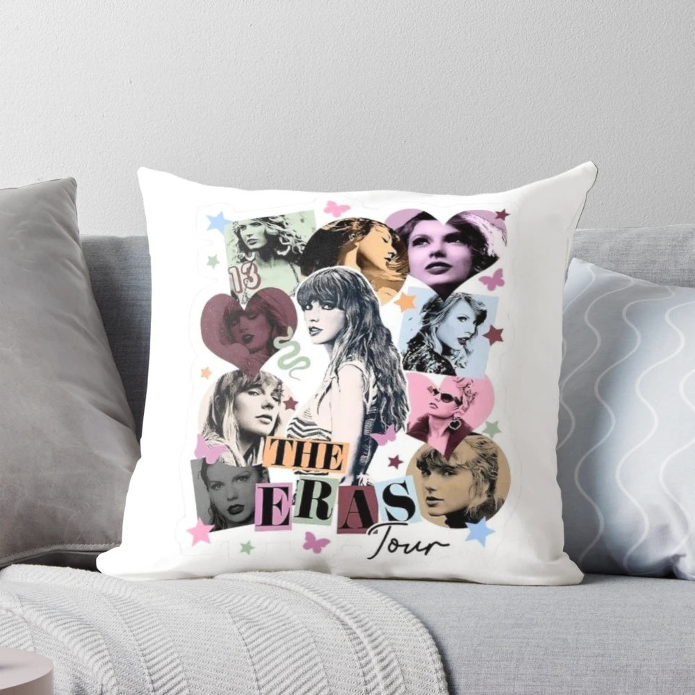 A cozy and fashionable Taylor Swift Eras Tour pillow.