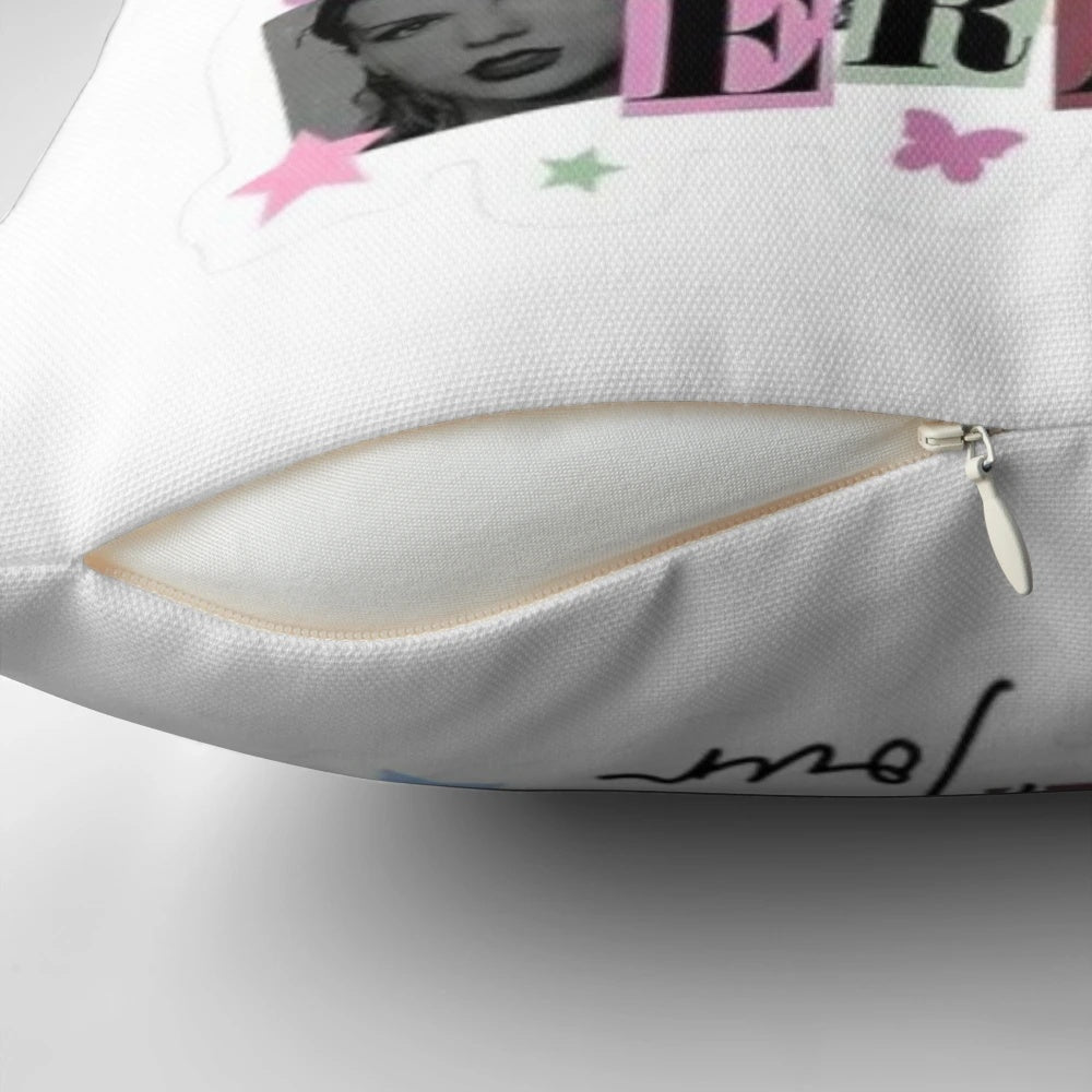 A cozy and fashionable Taylor Swift Eras Tour pillow.
