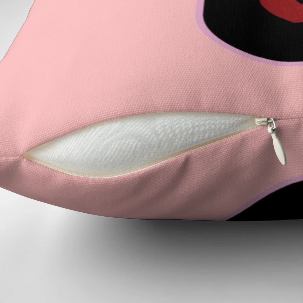Plush throw pillow featuring a vibrant lesbian pride flag design