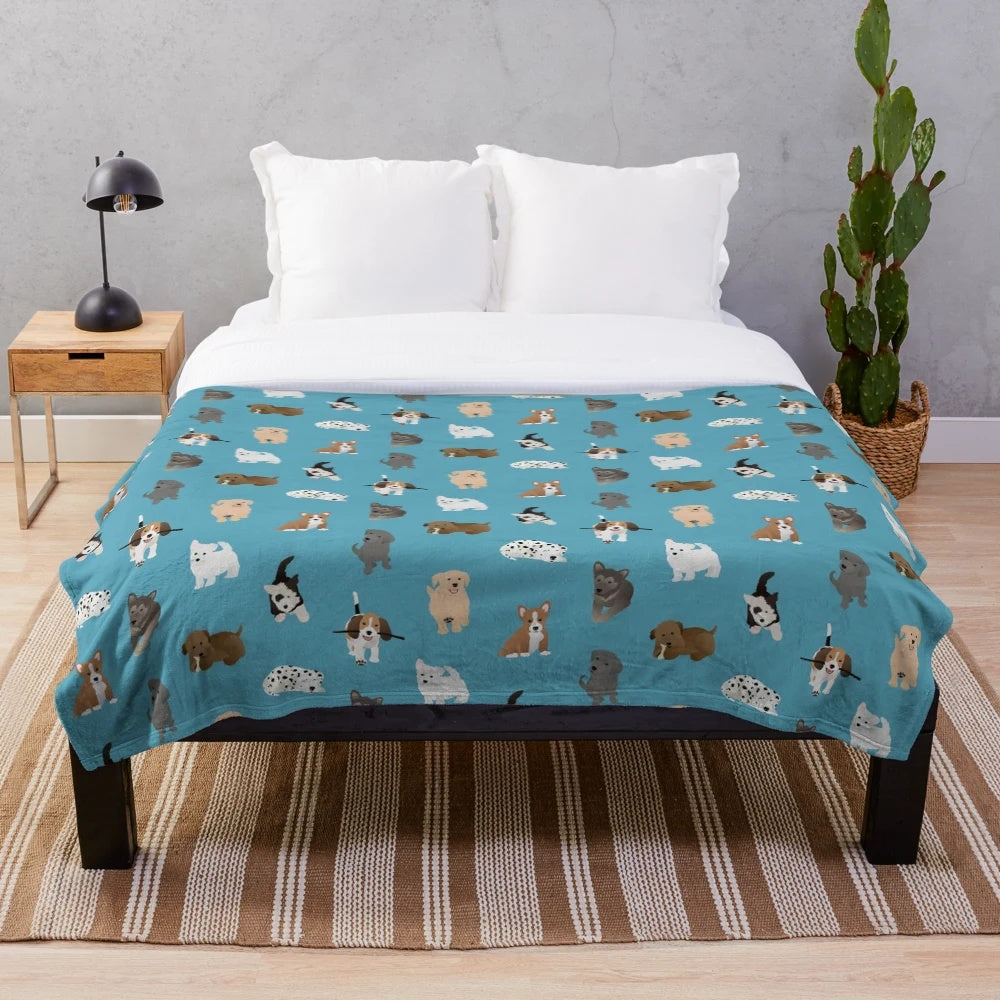 Soft and cozy plush blanket with an adorable animal pattern design