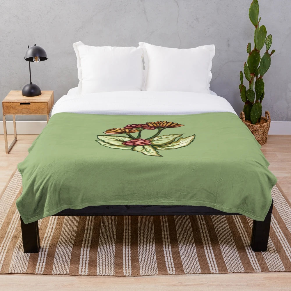 Autumn Flowers Plush Blanket for Nature Lovers
