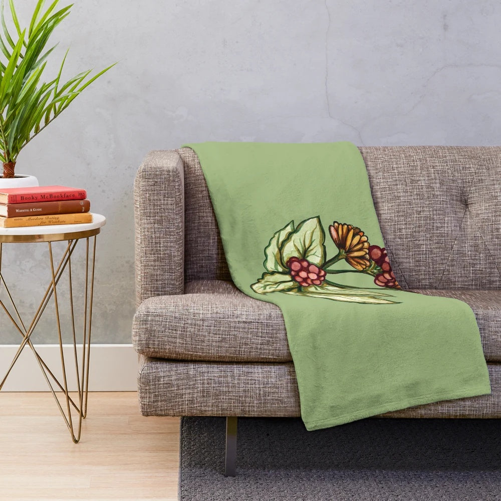 Autumn Flowers Plush Blanket for Nature Lovers