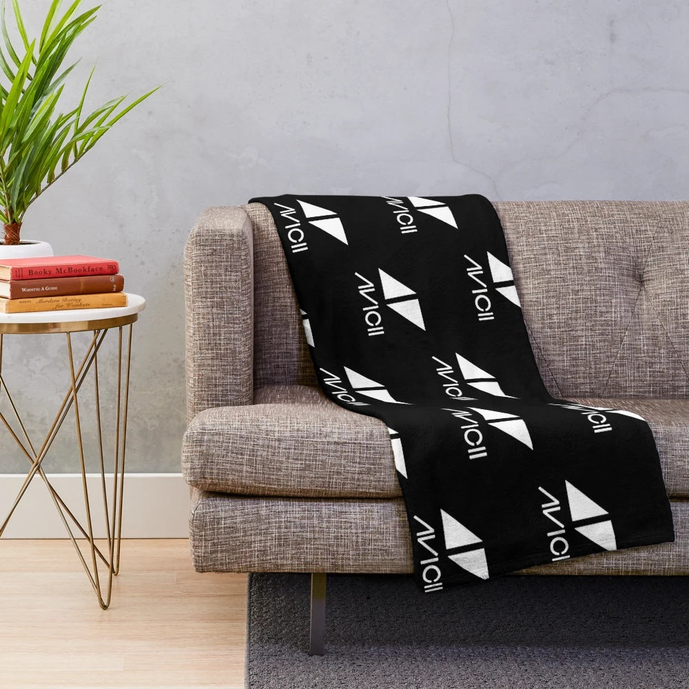 Soft and cozy plush blanket featuring the Avicii logo and design