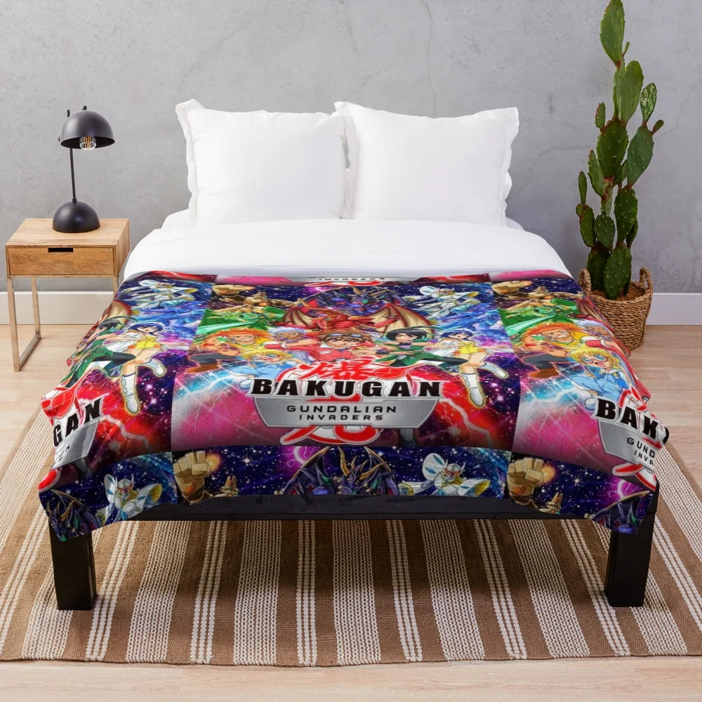 Bakugan-inspired plush blanket