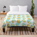 Soft, cozy banana patterned plush blanket for pets