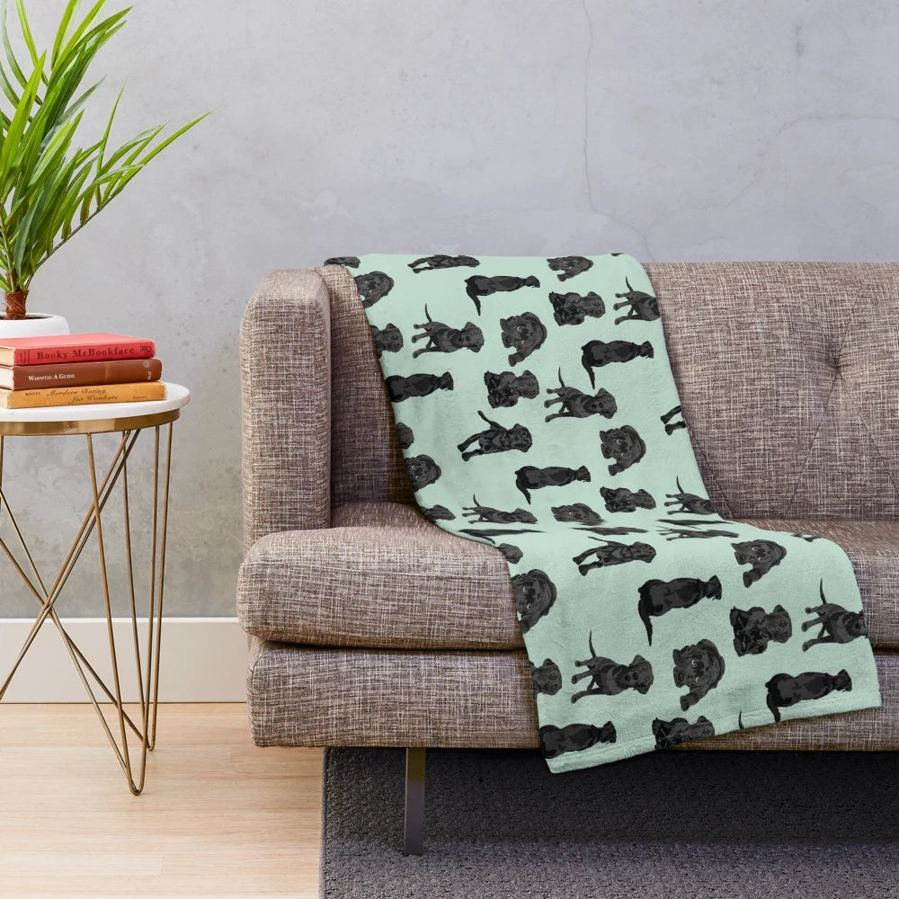 Soft black labrador retriever plush blanket
