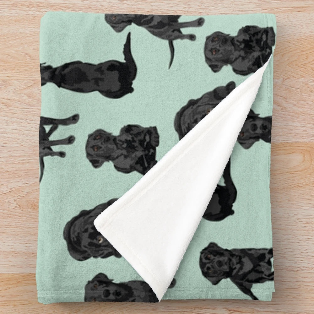 Soft black labrador retriever plush blanket