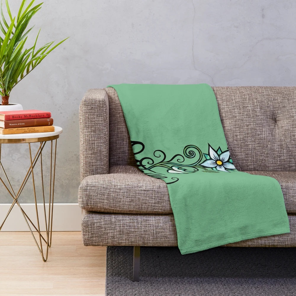 Soft and cozy plush blanket featuring the blessed Ostara pagan spring design