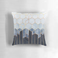 Soft blue hexagon-patterned decorative throw pillow
