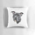 Soft and cozy blue staffy stafforshire bull terrier bully dog pillow