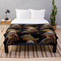 Cozy plush blanket featuring a detailed carp fish design