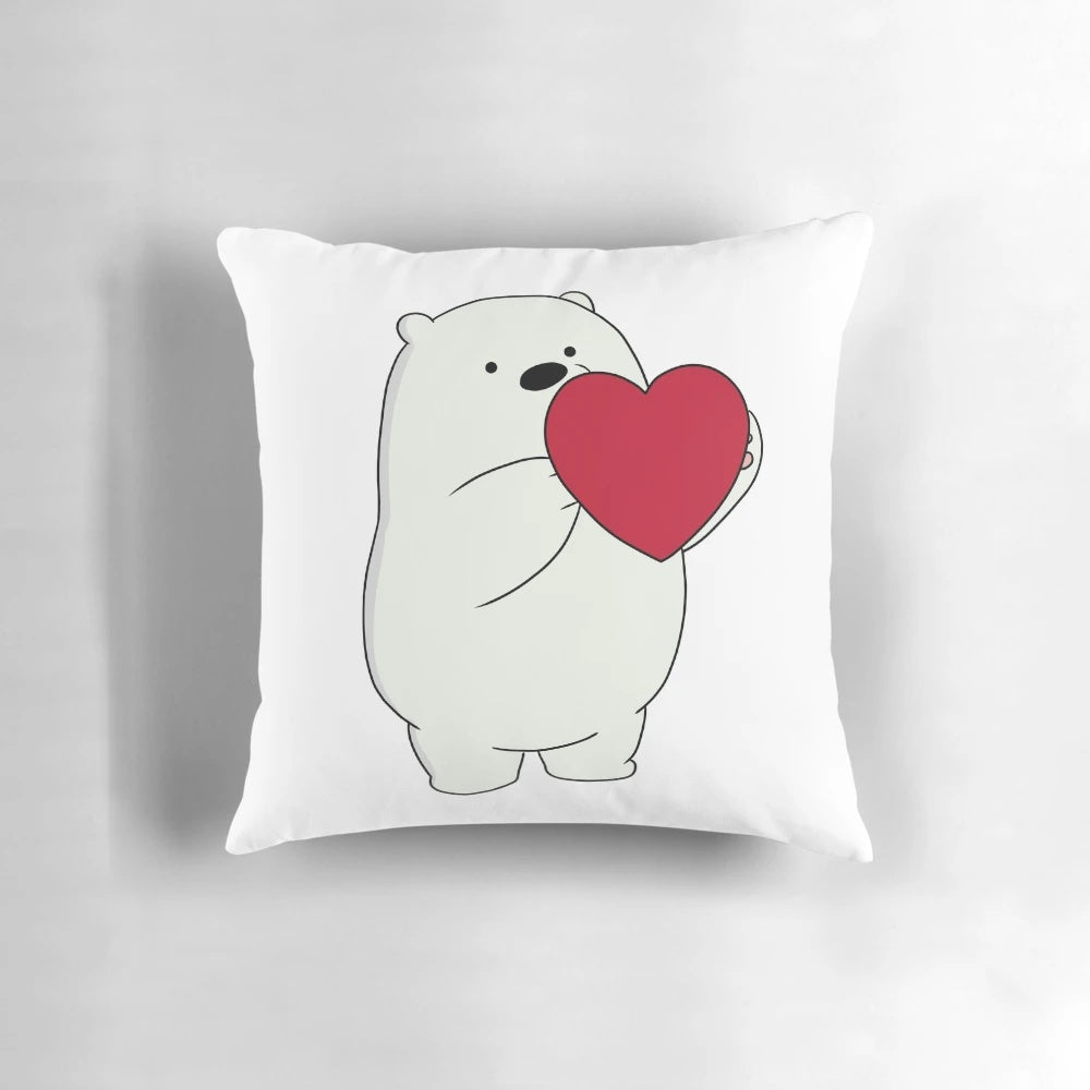 Soft and cuddly icebear plush pillow featuring a character from the popular cartoon "We Bare Bears"