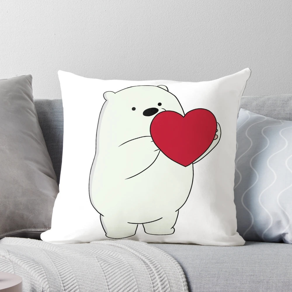 Soft and cuddly icebear plush pillow featuring a character from the popular cartoon "We Bare Bears"
