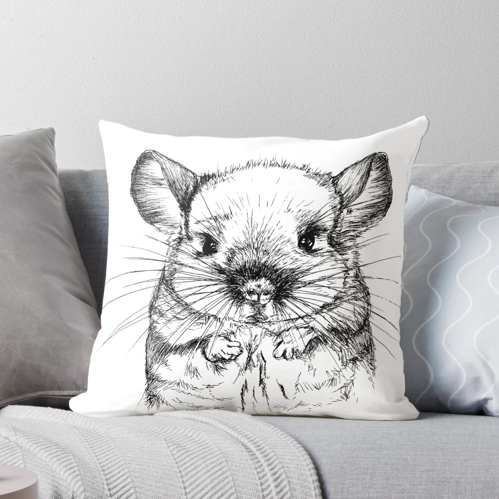 Soft, plush chinchilla pillow for home and bedroom decor
