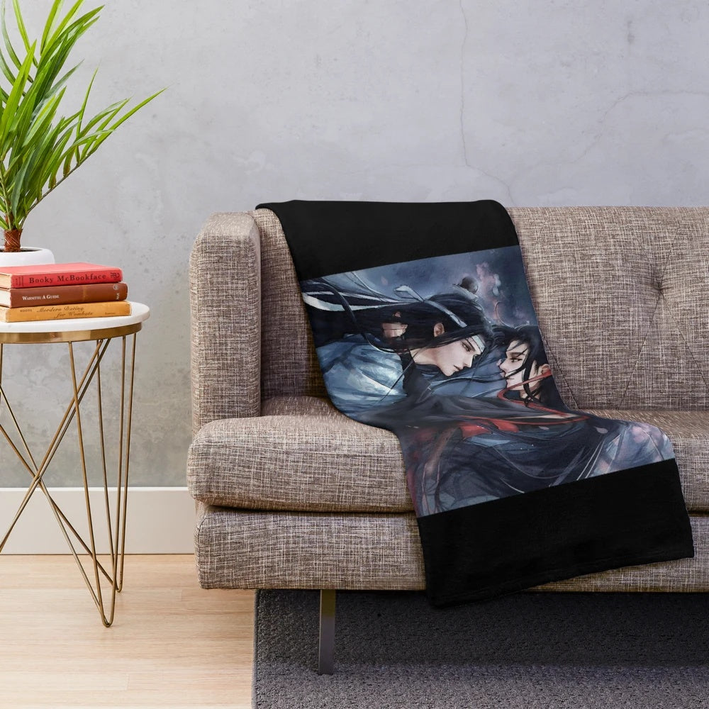 Soft and cozy Chinese anime-inspired plush blanket featuring characters from the popular donghua "Mo Dao Zu Shi