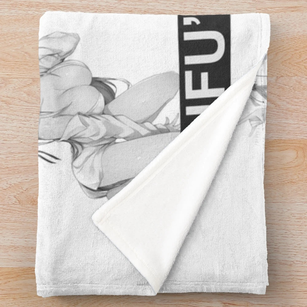 Soft and cozy anime-themed plush blanket with popular waifu design
