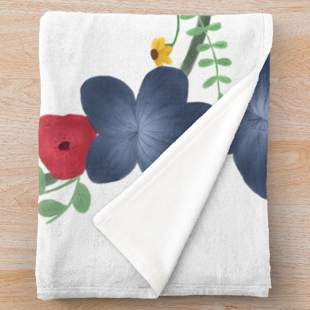 Anne of Green Gables inspired plush blanket with floral design