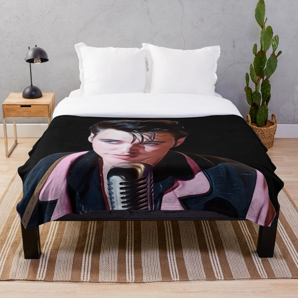 Austin Butler Elvis Movie Inspired Plush Blanket