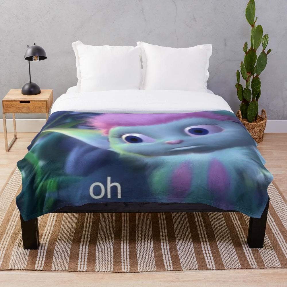 Soft and plush bibble oops meme-inspired blanket