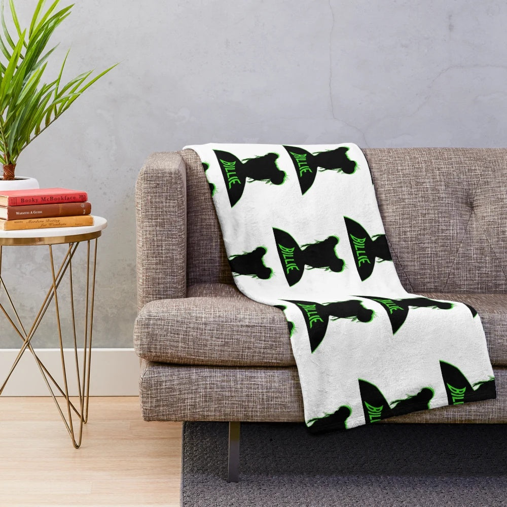 Billie Eilish inspired green plush blanket