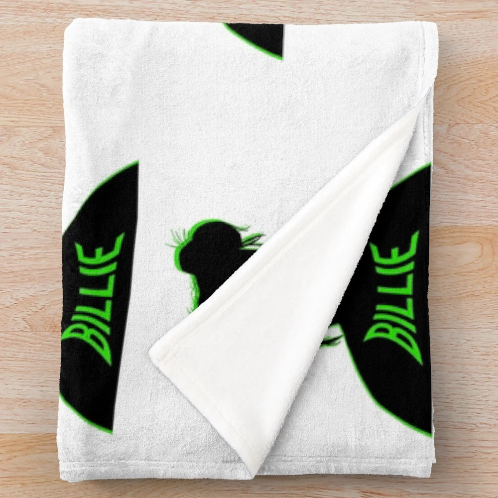 Billie Eilish inspired green plush blanket