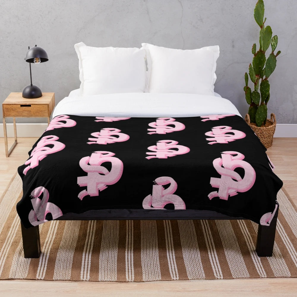 Blackbear-inspired pink plush blanket