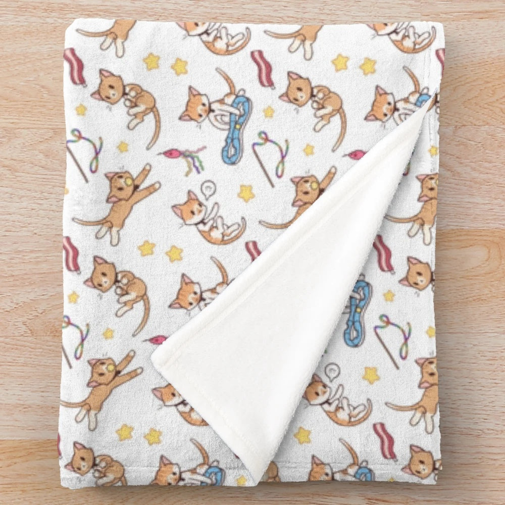 Soft and cuddly plush blanket with a boy print on a white background