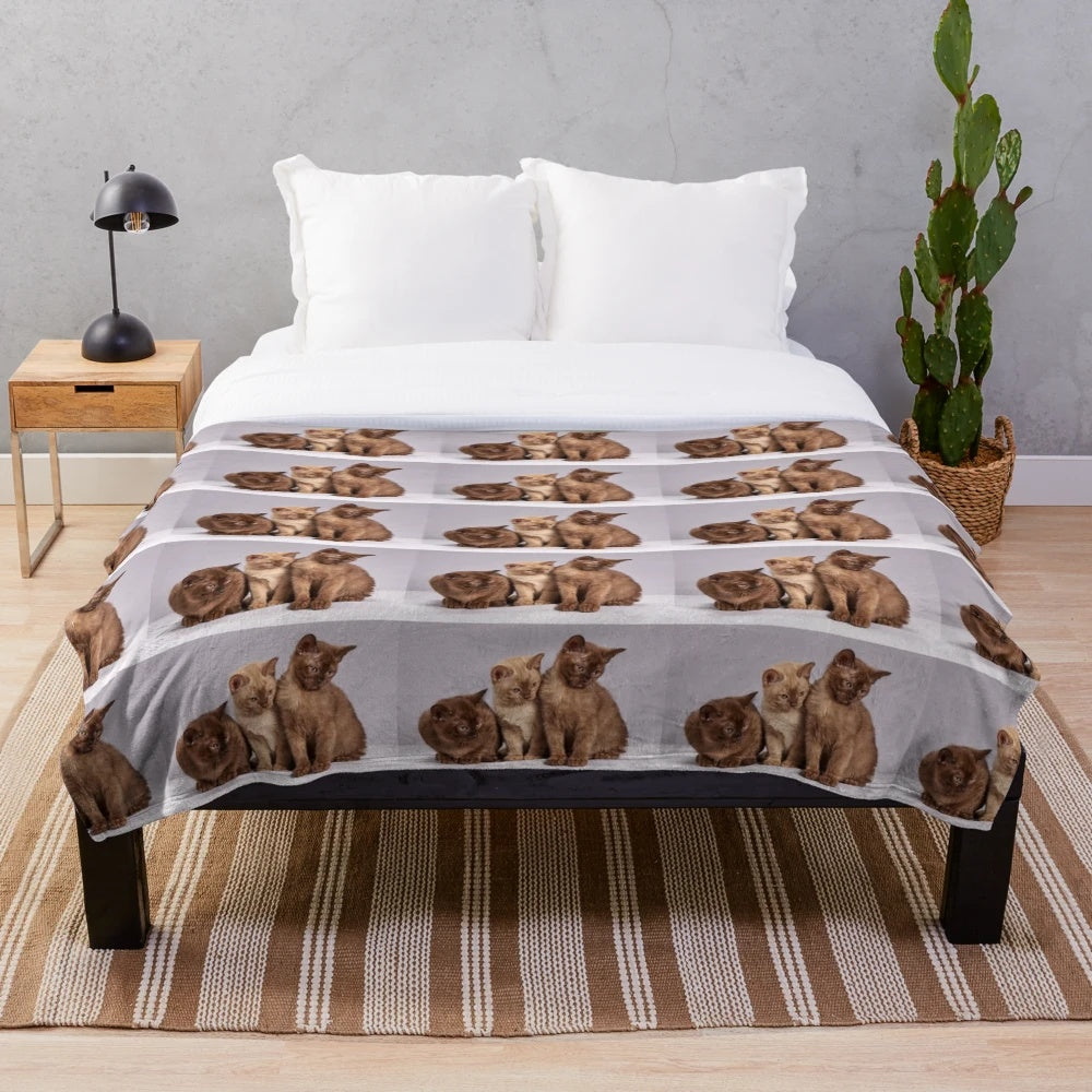 Soft and cozy cats plush blanket