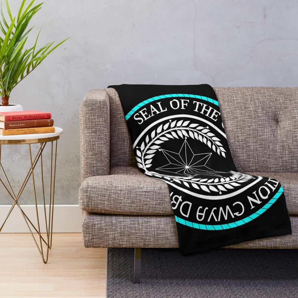 Soft and cozy plush blanket featuring the Cherokee seal design, representing native American pride and heritage.