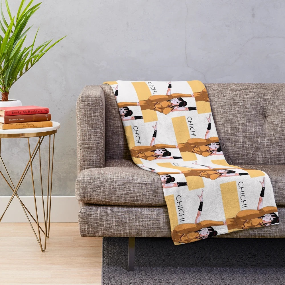 Chichi plush blanket featuring the character from the popular anime series Dragon Ball Super