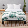 Coastal Carolina plush blanket in blue and white colors