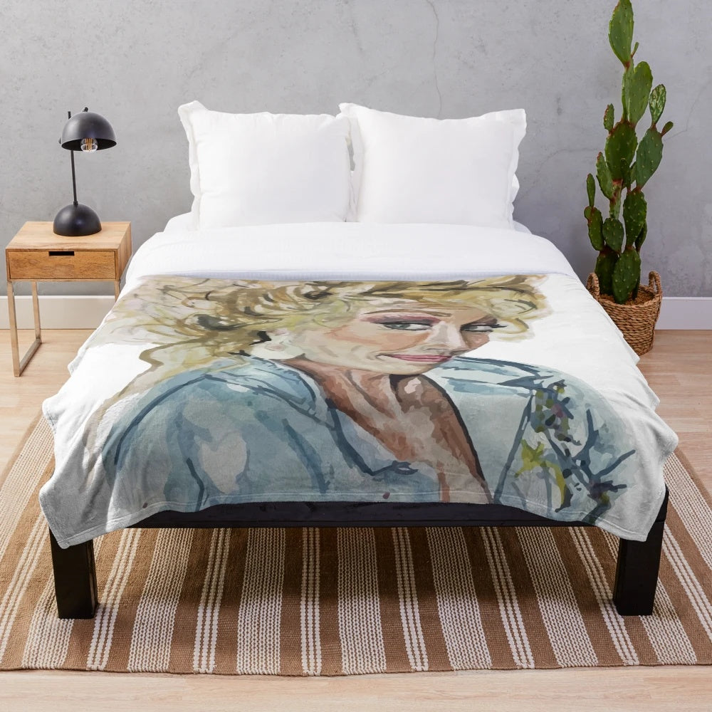 Dolly Parton inspired plush blanket