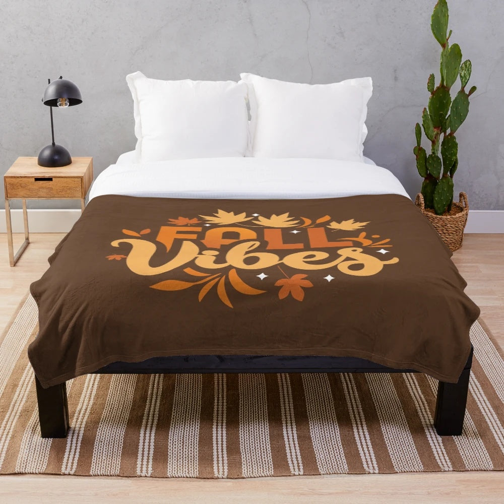 Plush fall vibes blanket in warm autumn colors