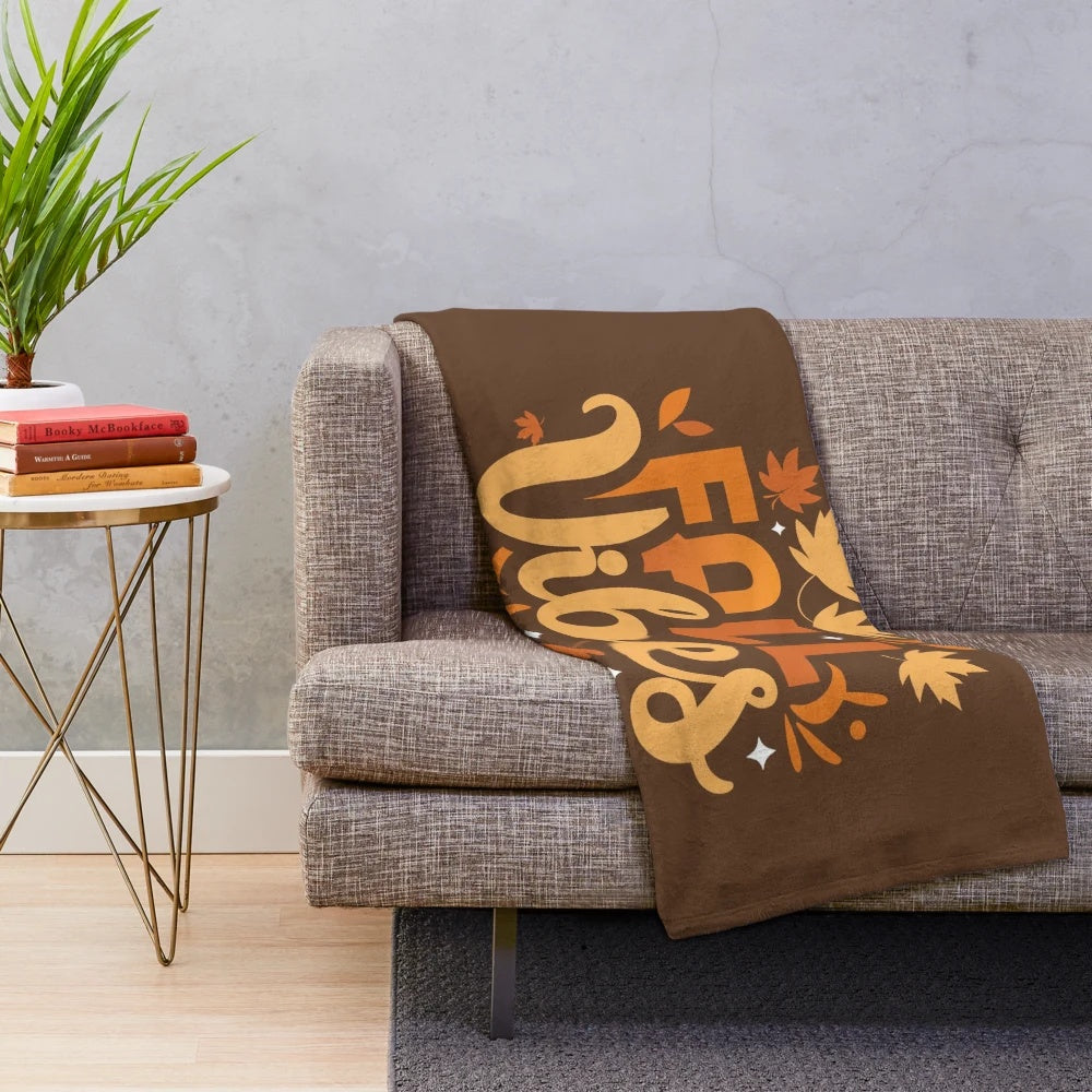 Plush fall vibes blanket in warm autumn colors