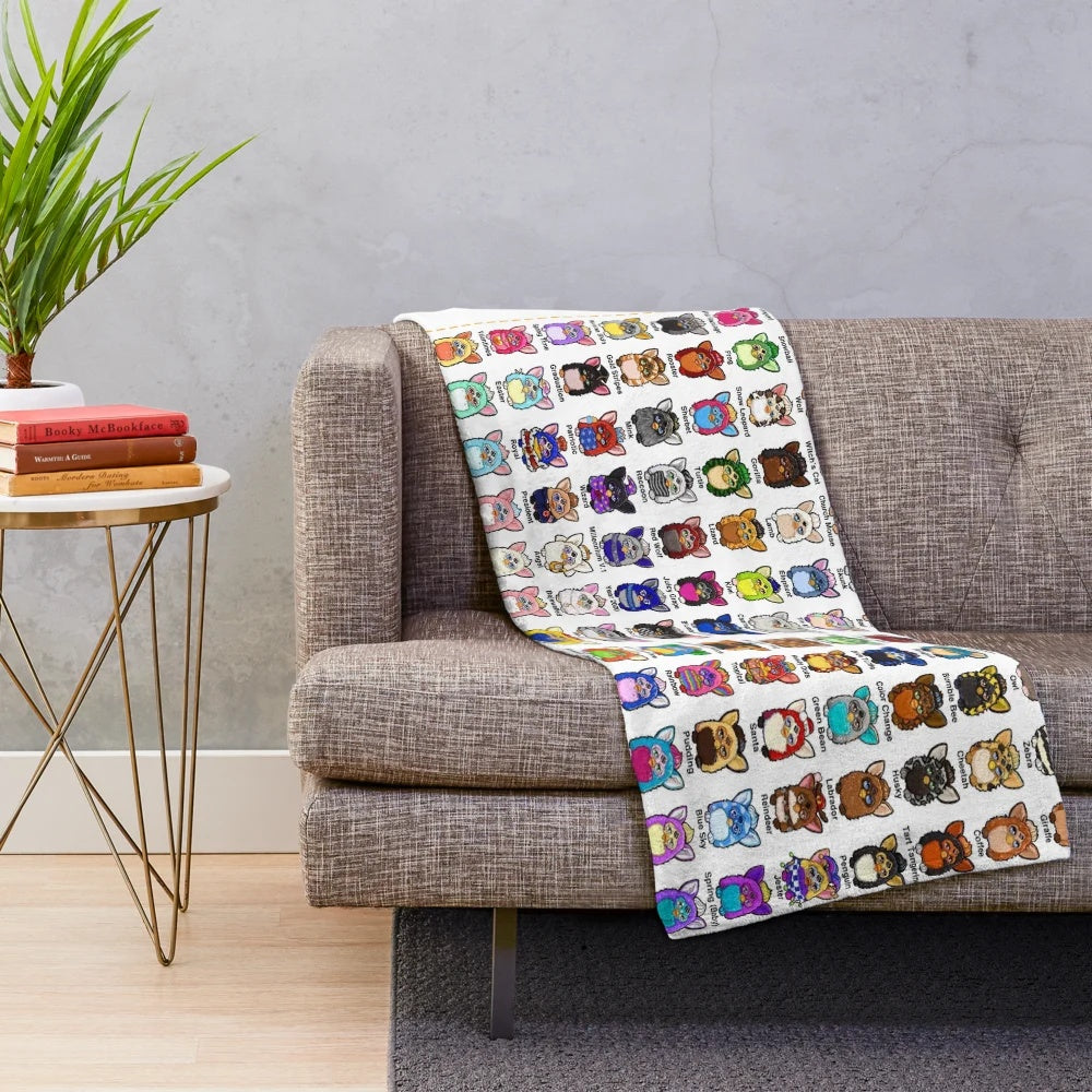 Furby Plush Blanket - Soft and Comfy Retro 90s Aesthetic