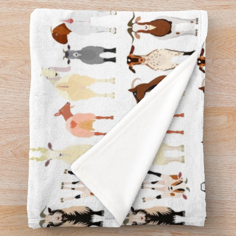 Goat breeds plush blanket