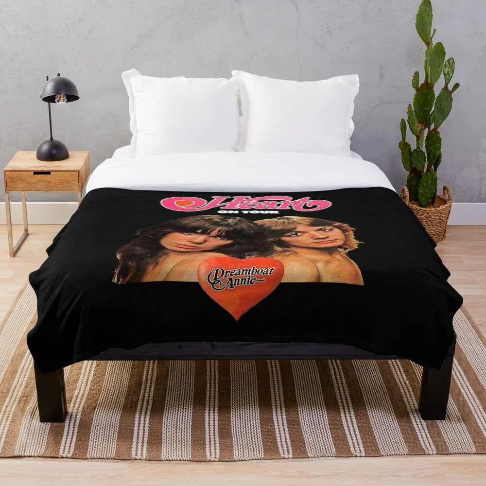 Plush blanket with heart design