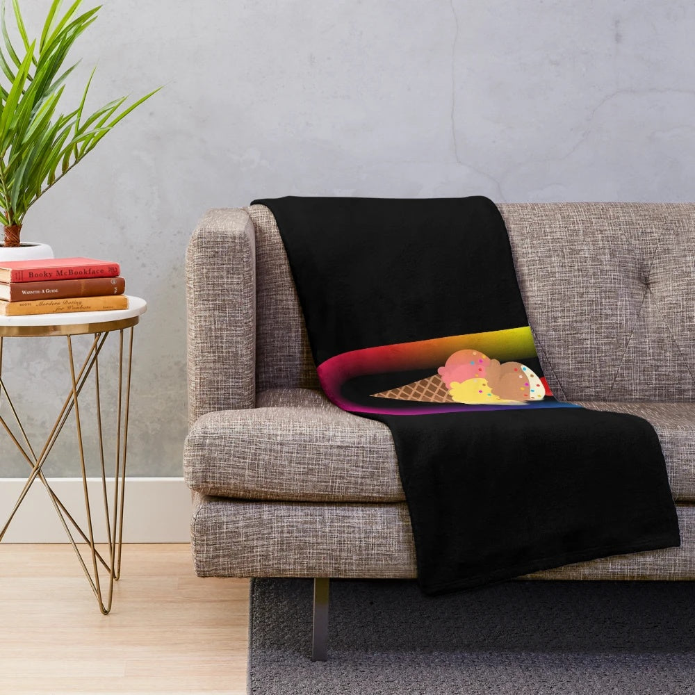 Soft and comfortable plush blanket featuring an ice cream design and the text "I'm in Heaven