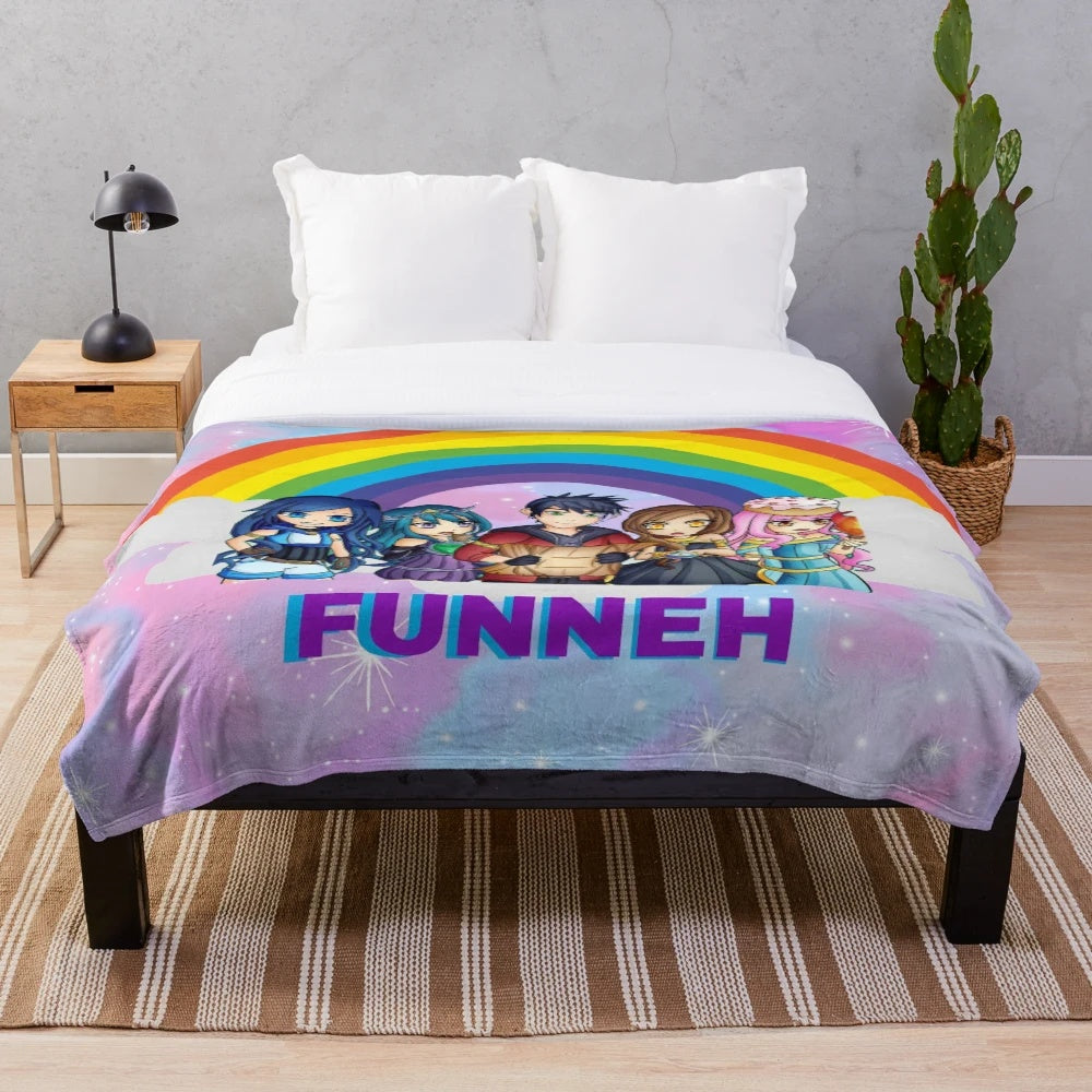 Funneh inspired plush blanket for gamers and fans