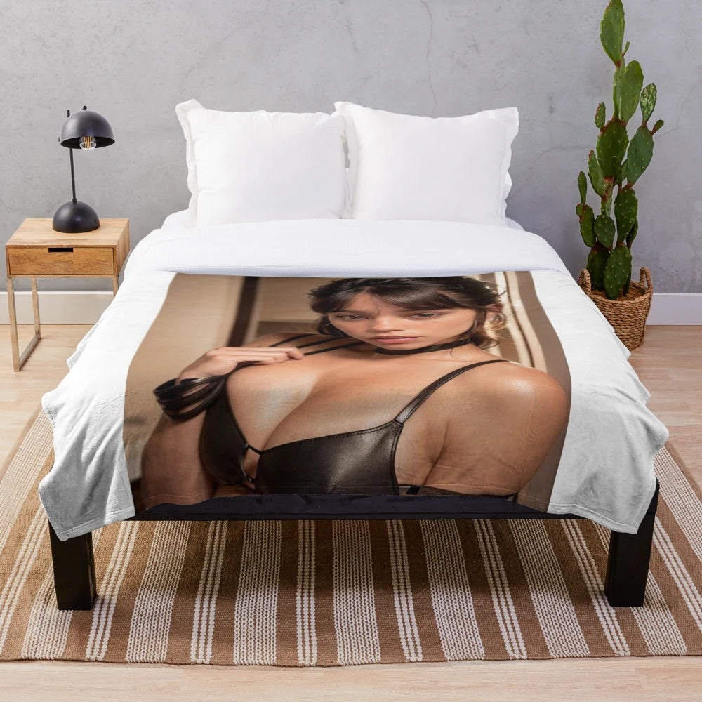 Jenna Ortega Plush Blanket, Soft and Cozy Home Decor