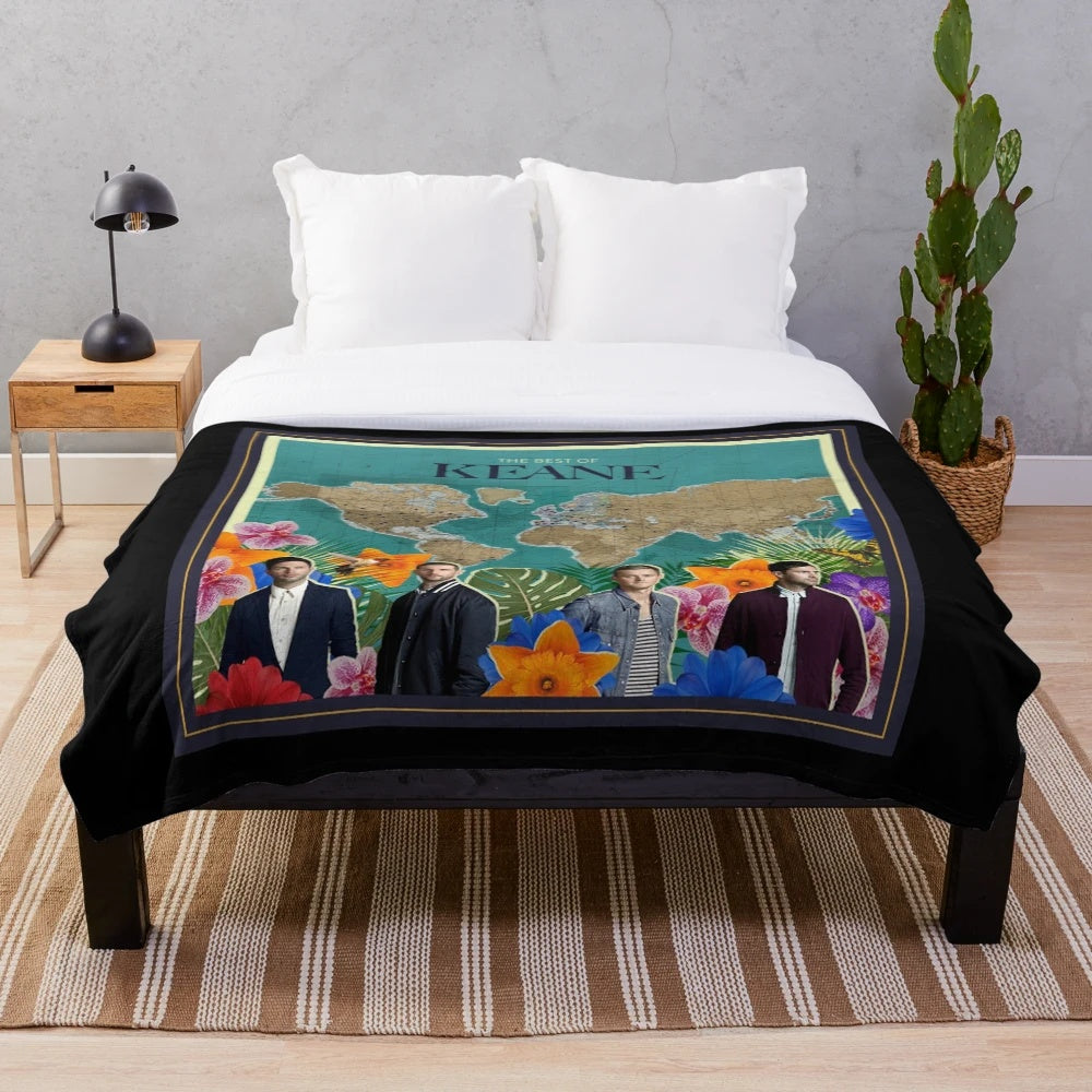 Keane inspired plush blanket with band logo and album cover art