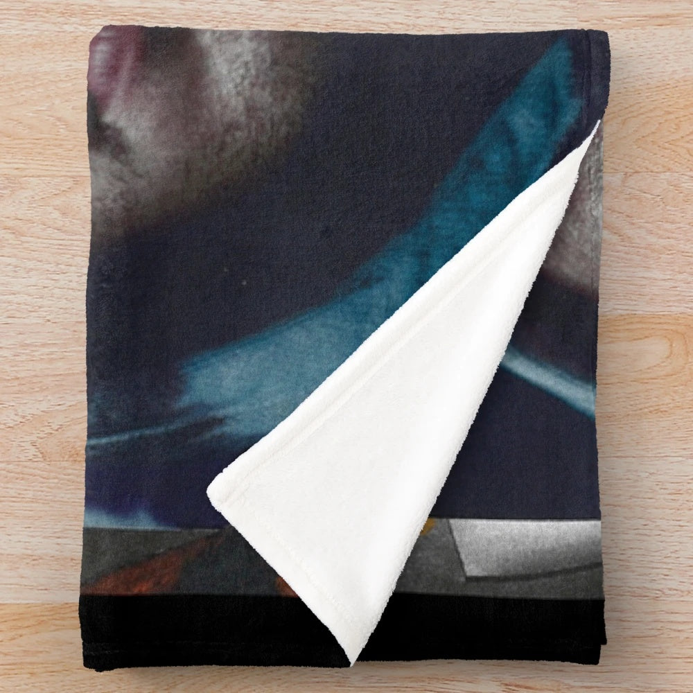 Soft and plush blue and white blanket with kennedy inspired design