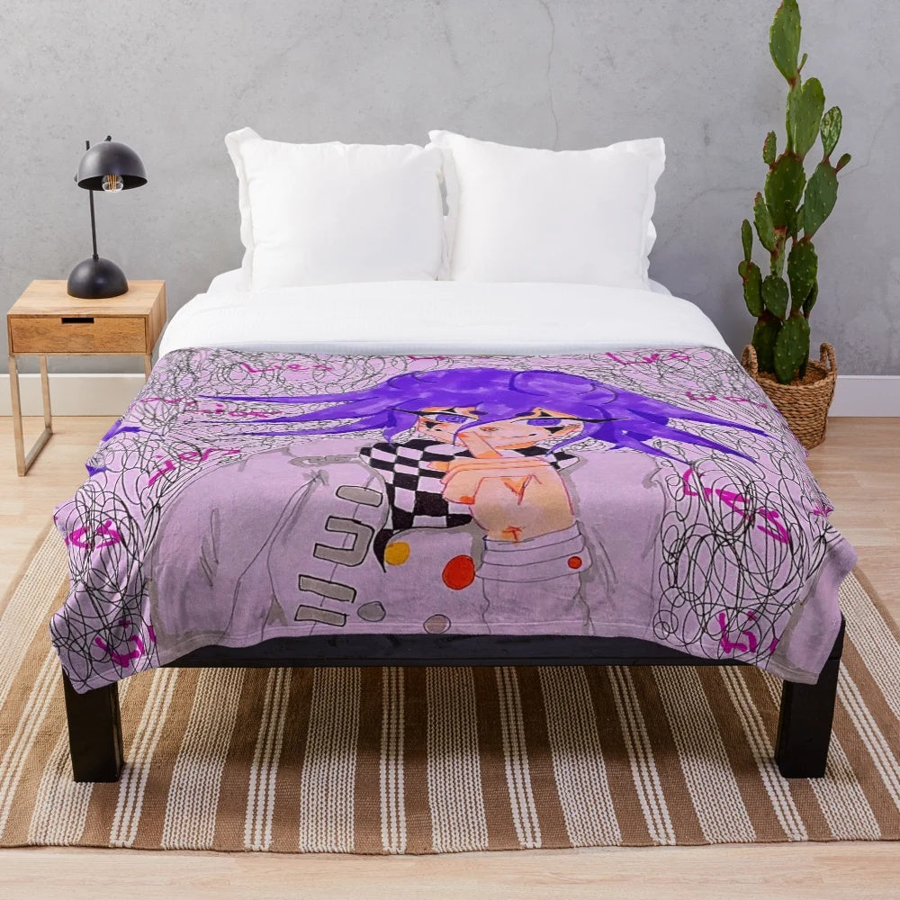 Soft and warm plush blanket featuring Kokichi Ouma from the Danganronpa anime series