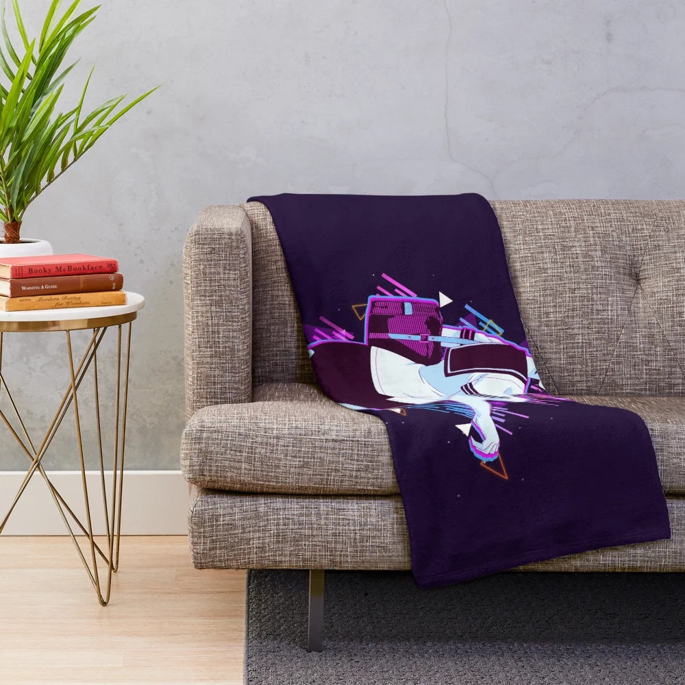 Kotone Shirakawa inspired plush blanket with overflow anime theme