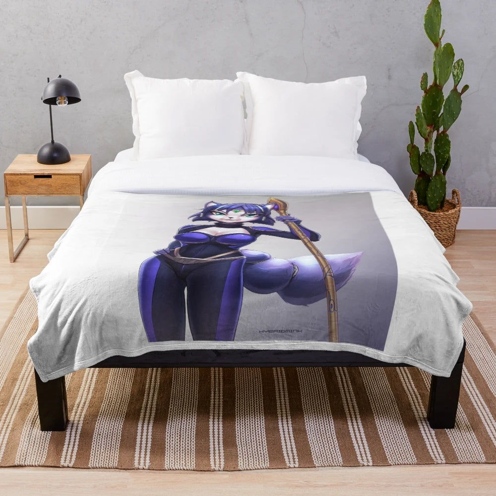 Soft and cozy plush blanket featuring Krystal-inspired design