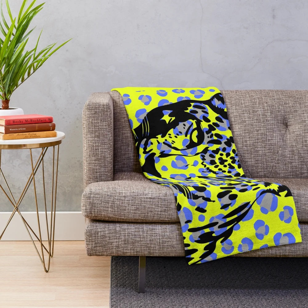 Leopard print plush blanket