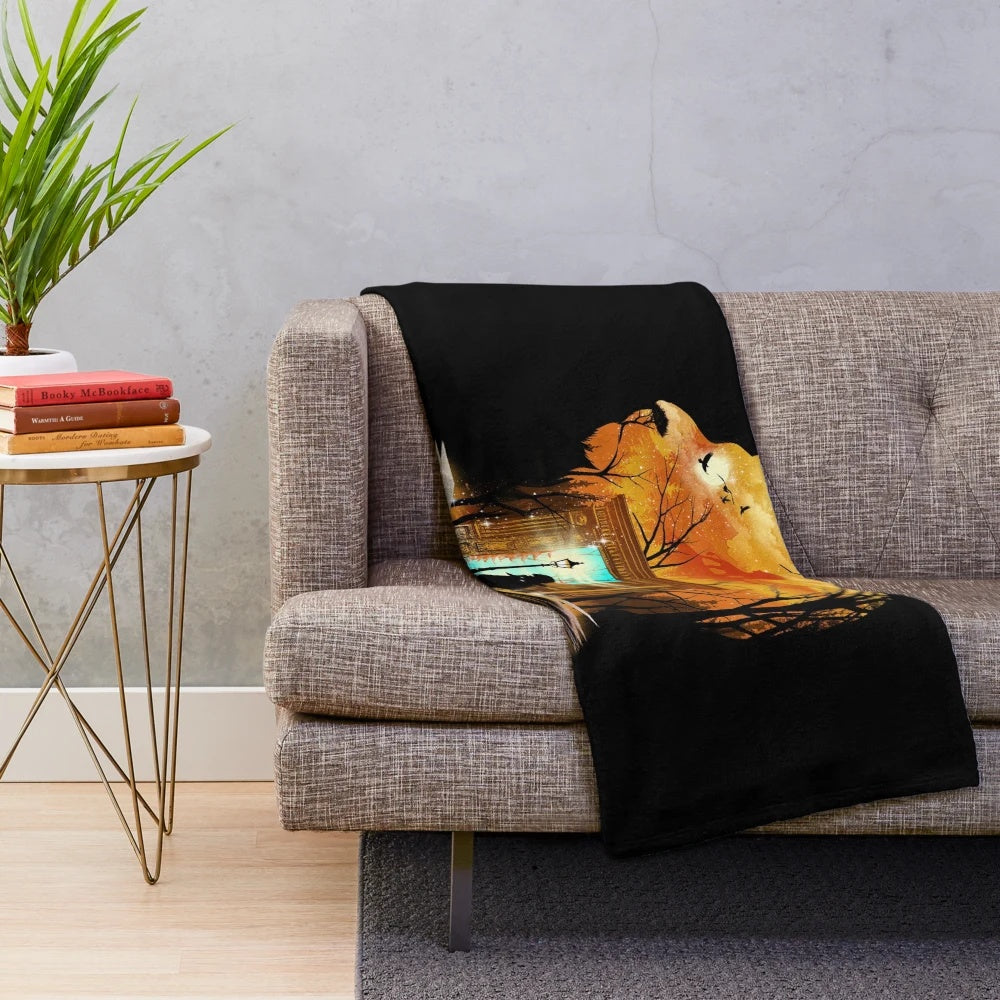 Soft and plush literary-themed blanket with a cozy design